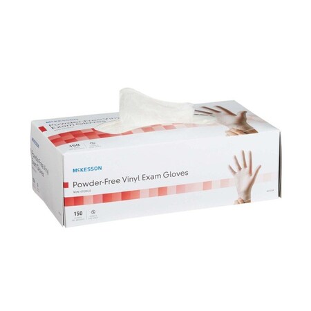 Mckesson Disposable Gloves, Exam Grade, Vinyl, Beaded Cuff, Powder-Free, XS, 1500 PK, Clear 14-132